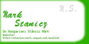 mark stanicz business card